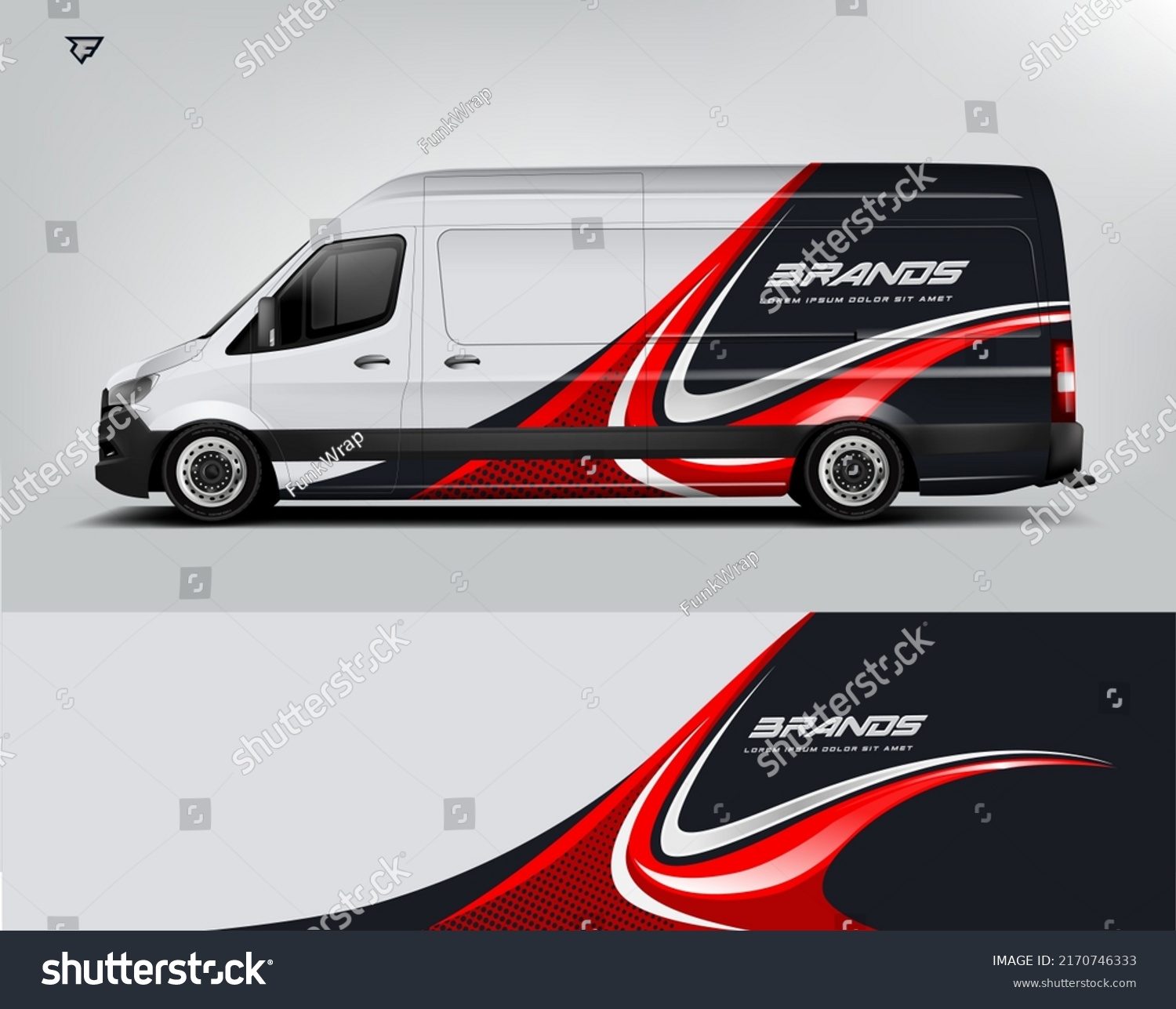 Van Wrap. Design modern eye catching ready use. place your logo. Printable eps files.