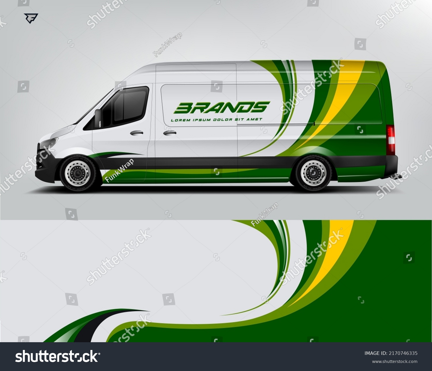 Van Wrap. Design modern eye catching ready use. place your logo. Printable eps files.