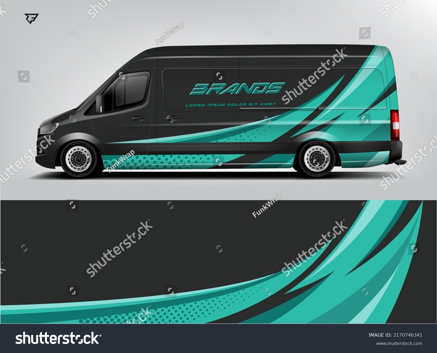 Van Wrap. Design modern eye catching ready use. place your logo. Printable eps files.
