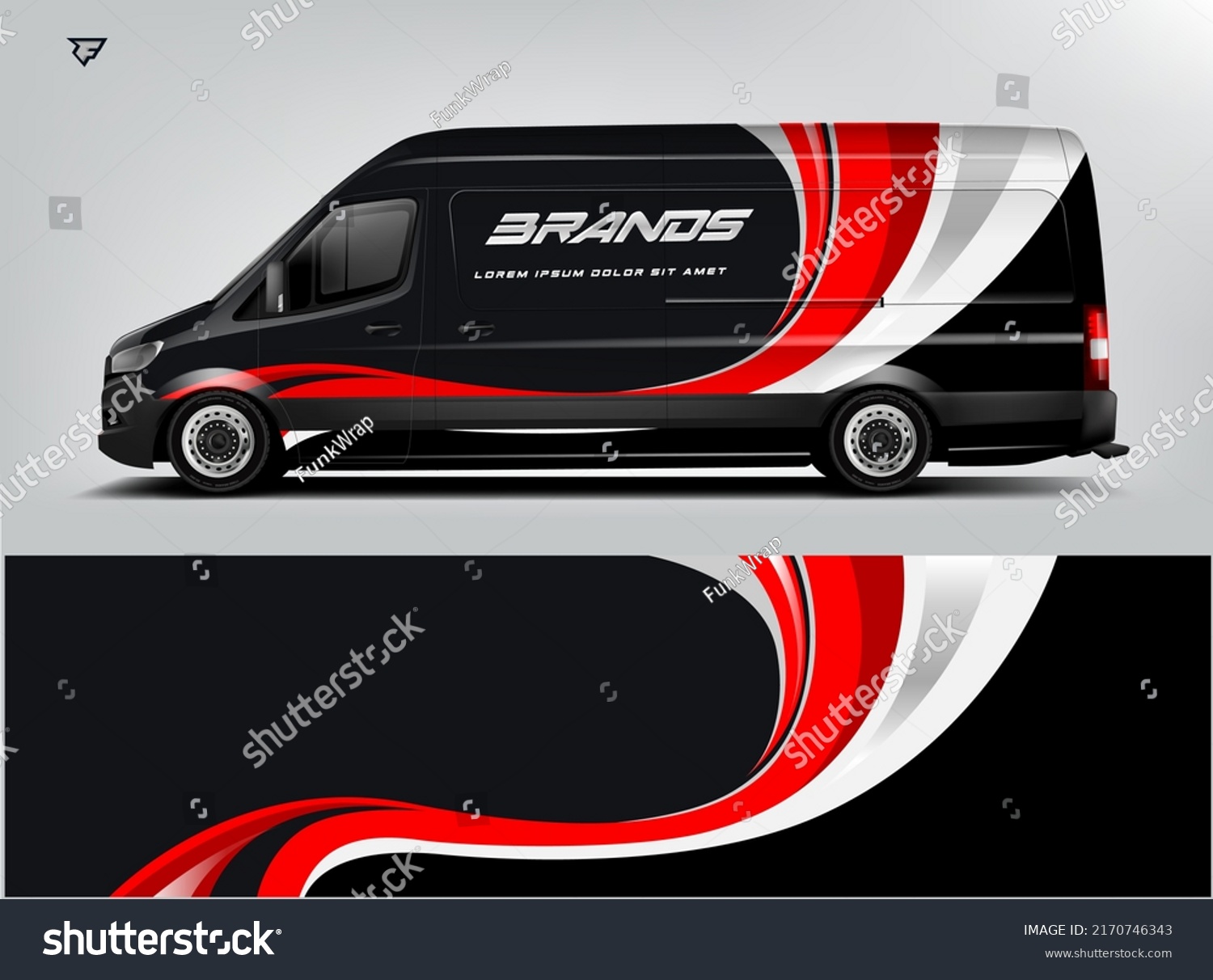 Van Wrap. Design modern eye catching ready use. place your logo. Printable eps files.