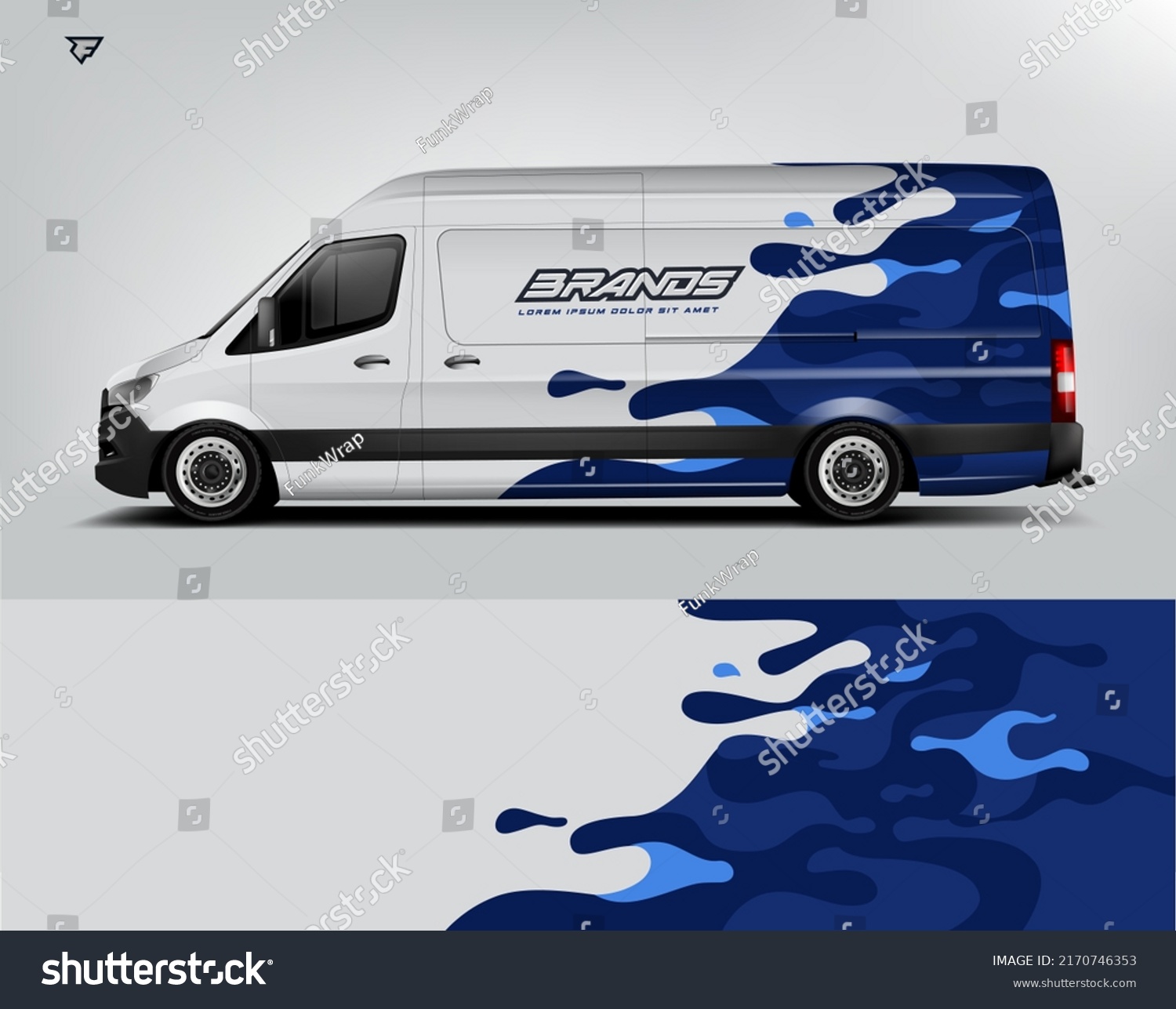 Van Wrap. Design modern eye catching ready use. place your logo. Printable eps files.