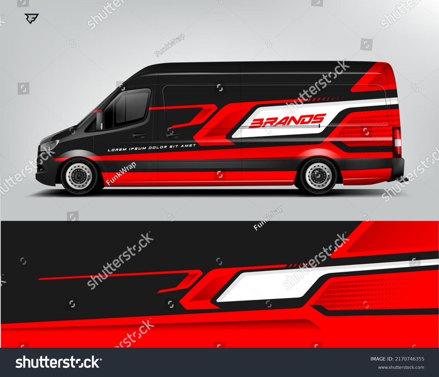 Van Wrap. Design modern eye catching ready use. place your logo. Printable eps files.