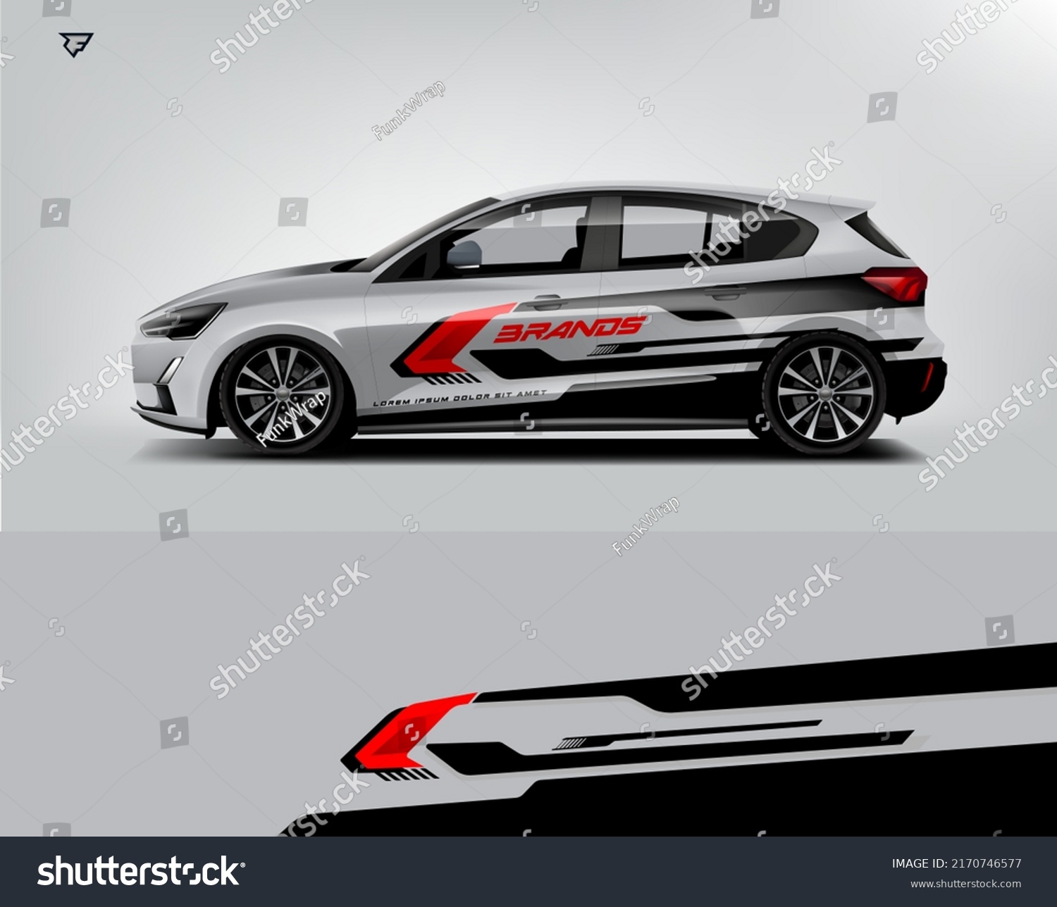 City Car Wrap Design modern eye catching ready use. place your logo. Printable eps files.