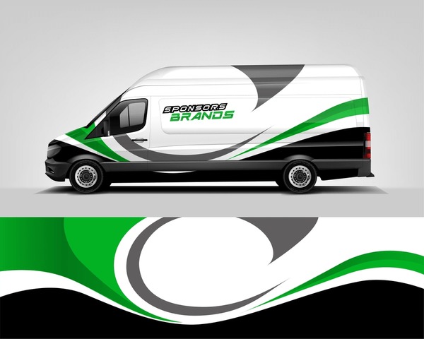 Company Car and Van Wrap design. Modern printable file dekal