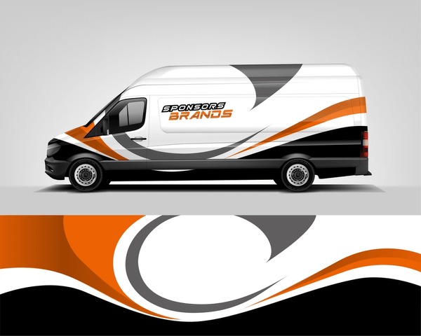 Company Car and Van Wrap design. Modern printable file dekal