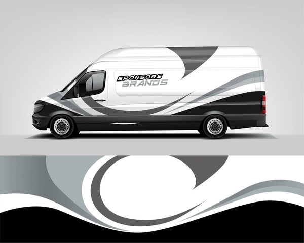 Company Car and Van Wrap design. Modern printable file dekal