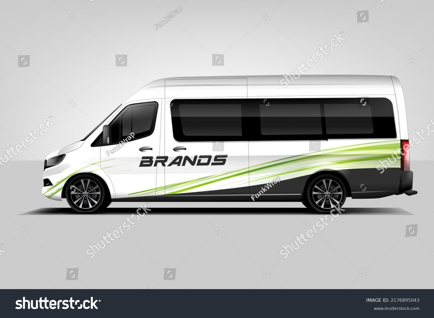 Cargo van car wrap design vector. Graphic abstract background kit designs for wrap vehicle, branding car dekal