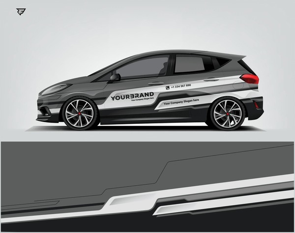 Car Wrap Livery Design for your branding company and advertising. Printable file eps 10 .