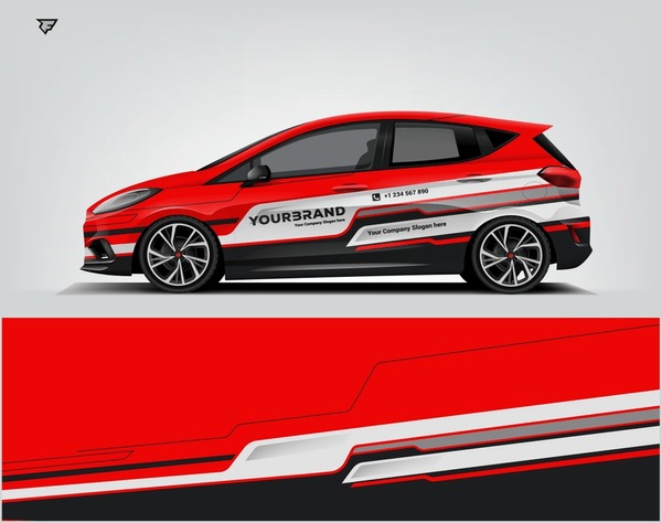 Car Wrap Livery Design for your branding company and advertising. Printable file eps 10 .