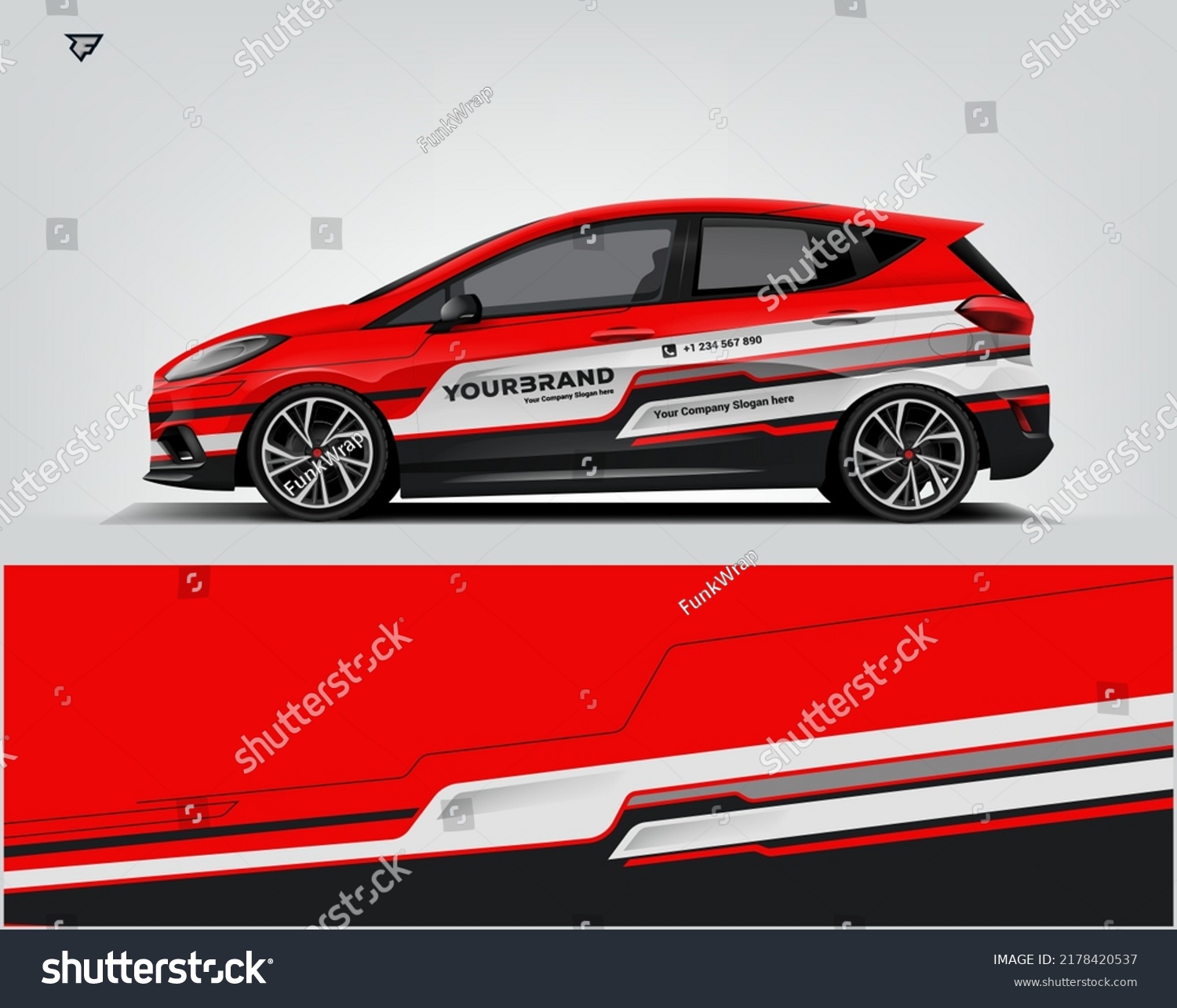 Car Wrap Livery Design for your branding company and advertising. Printable file eps 10 .