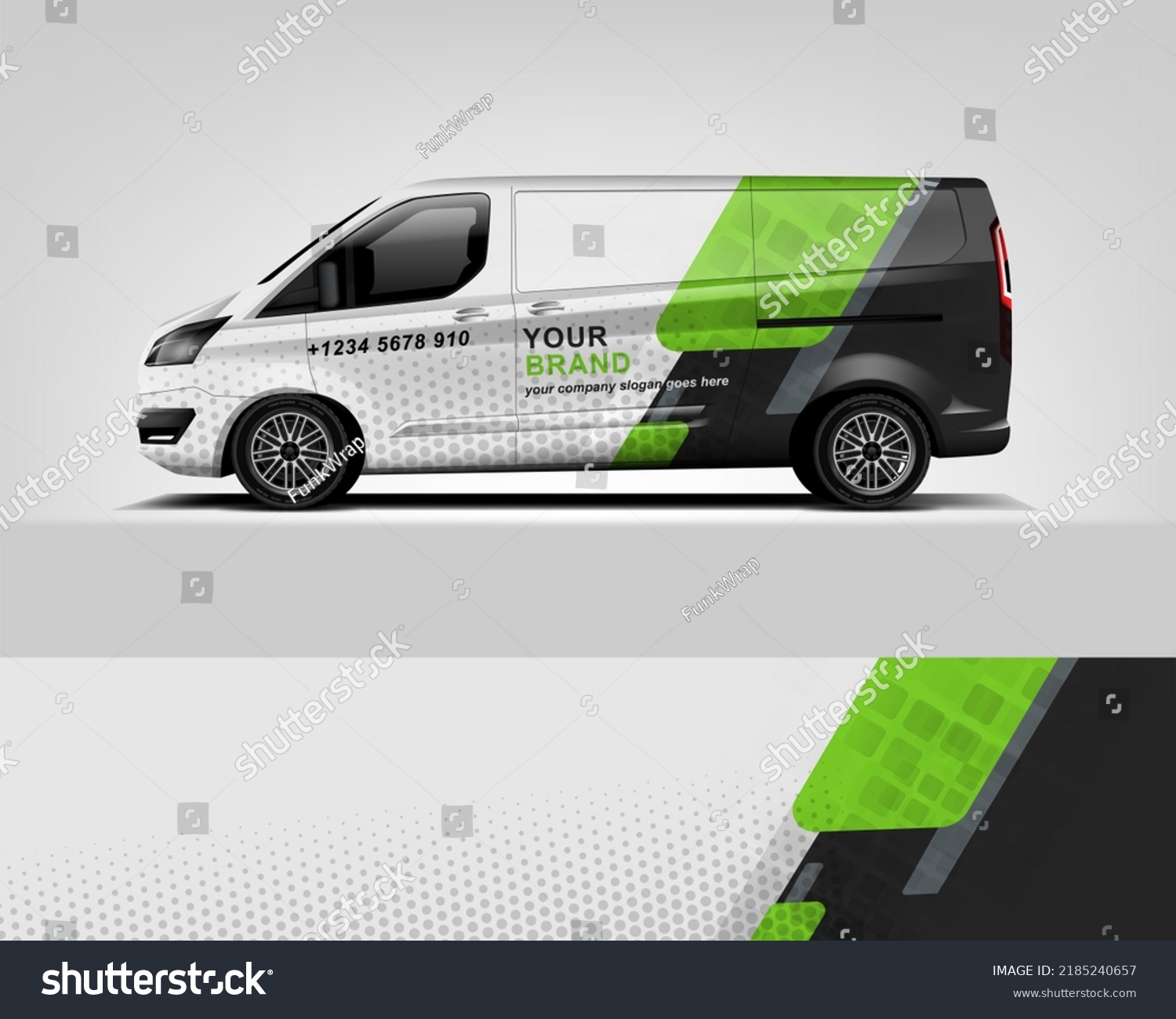 Red Van Wrap Design. Abstract geometric van wrap printable file eps10 dekal