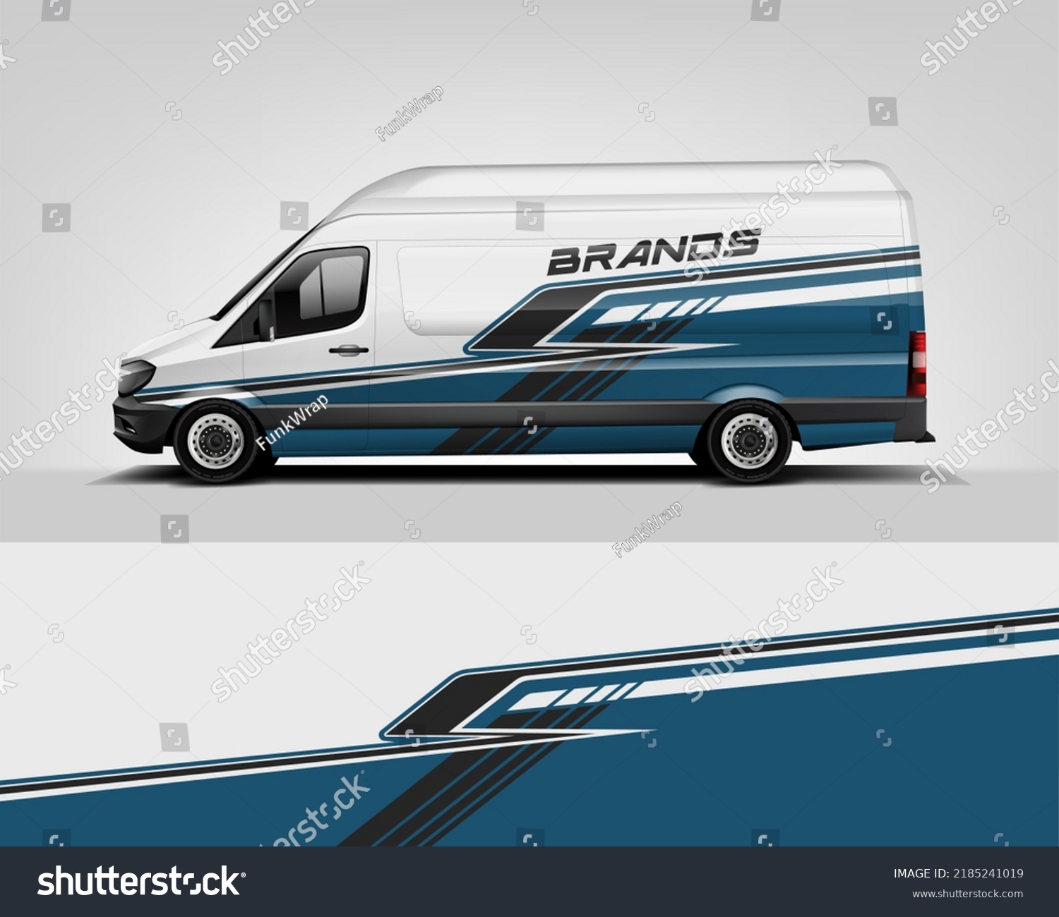 Red Van Wrap Design. Abstract geometric van wrap printable file eps10 dekal