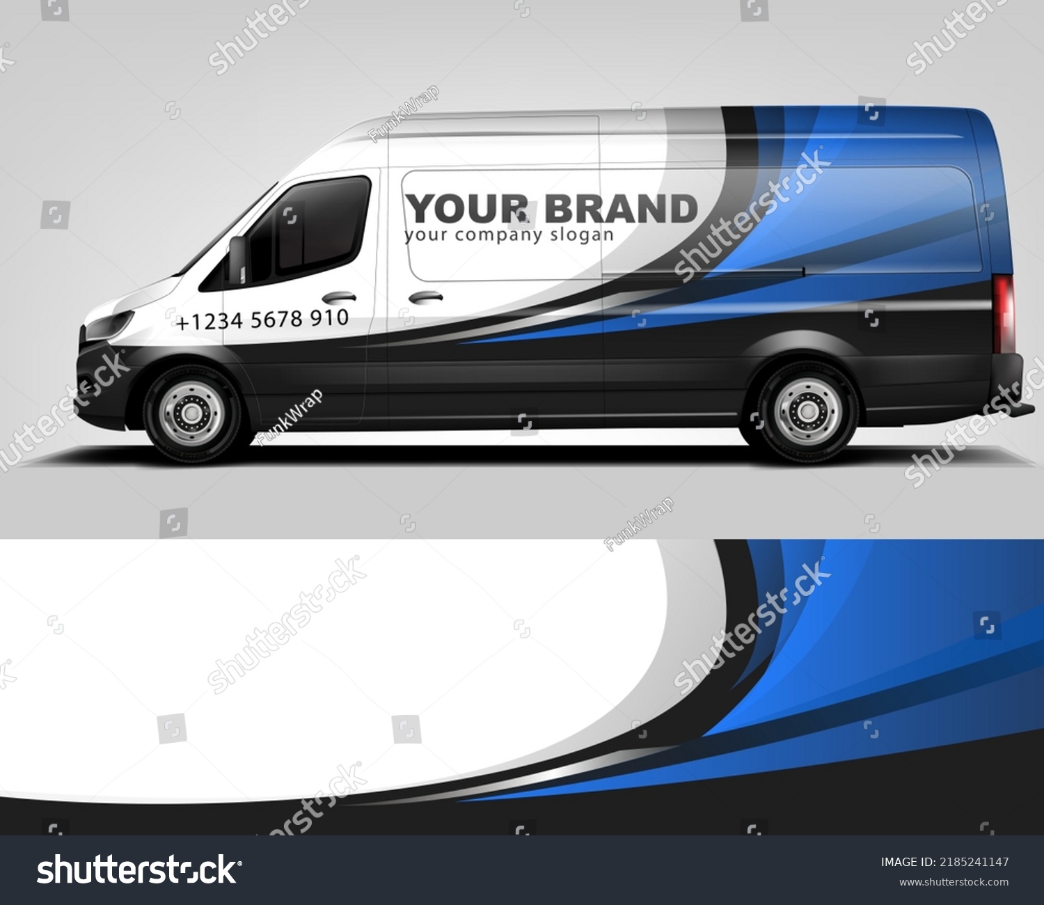 Red Van Wrap Design. Abstract geometric van wrap printable file eps10 dekal