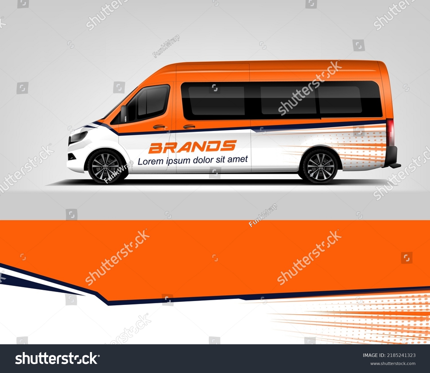 Red Van Wrap Design. Abstract geometric van wrap printable file eps10 dekal