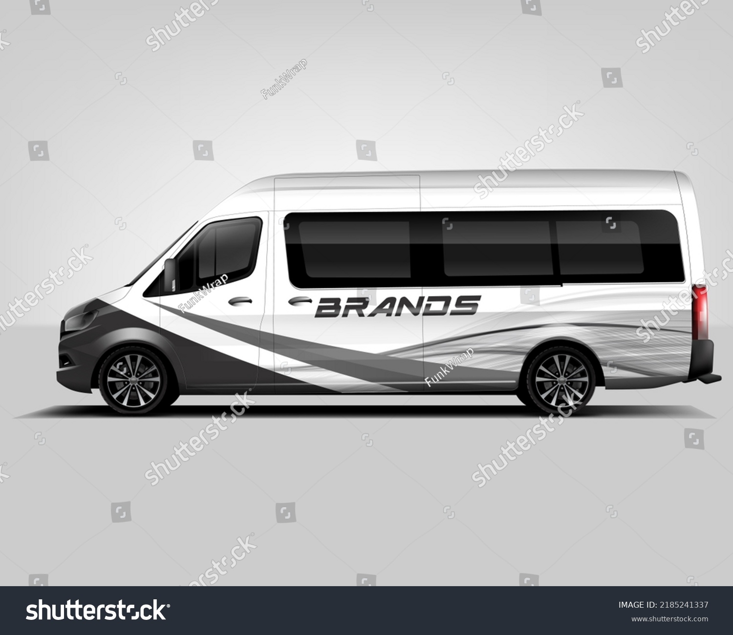 Red Van Wrap Design. Abstract geometric van wrap printable file eps10 dekal