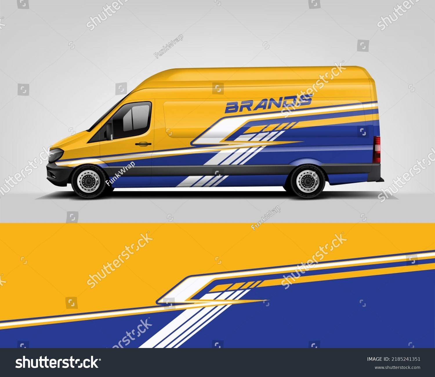 Red Van Wrap Design. Abstract geometric van wrap printable file eps10 dekal