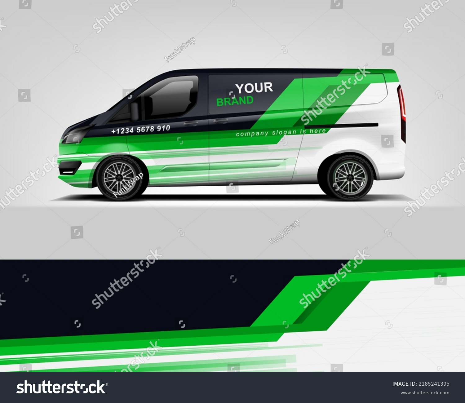 Red Van Wrap Design. Abstract geometric van wrap printable file eps10 dekal