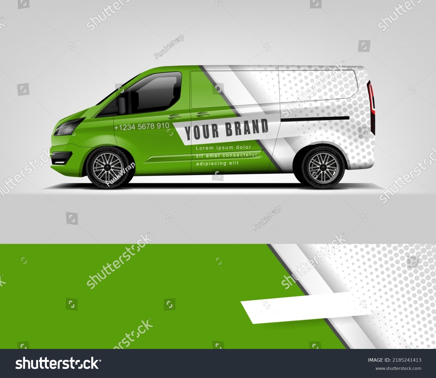 Red Van Wrap Design. Abstract geometric van wrap printable file eps10 dekal