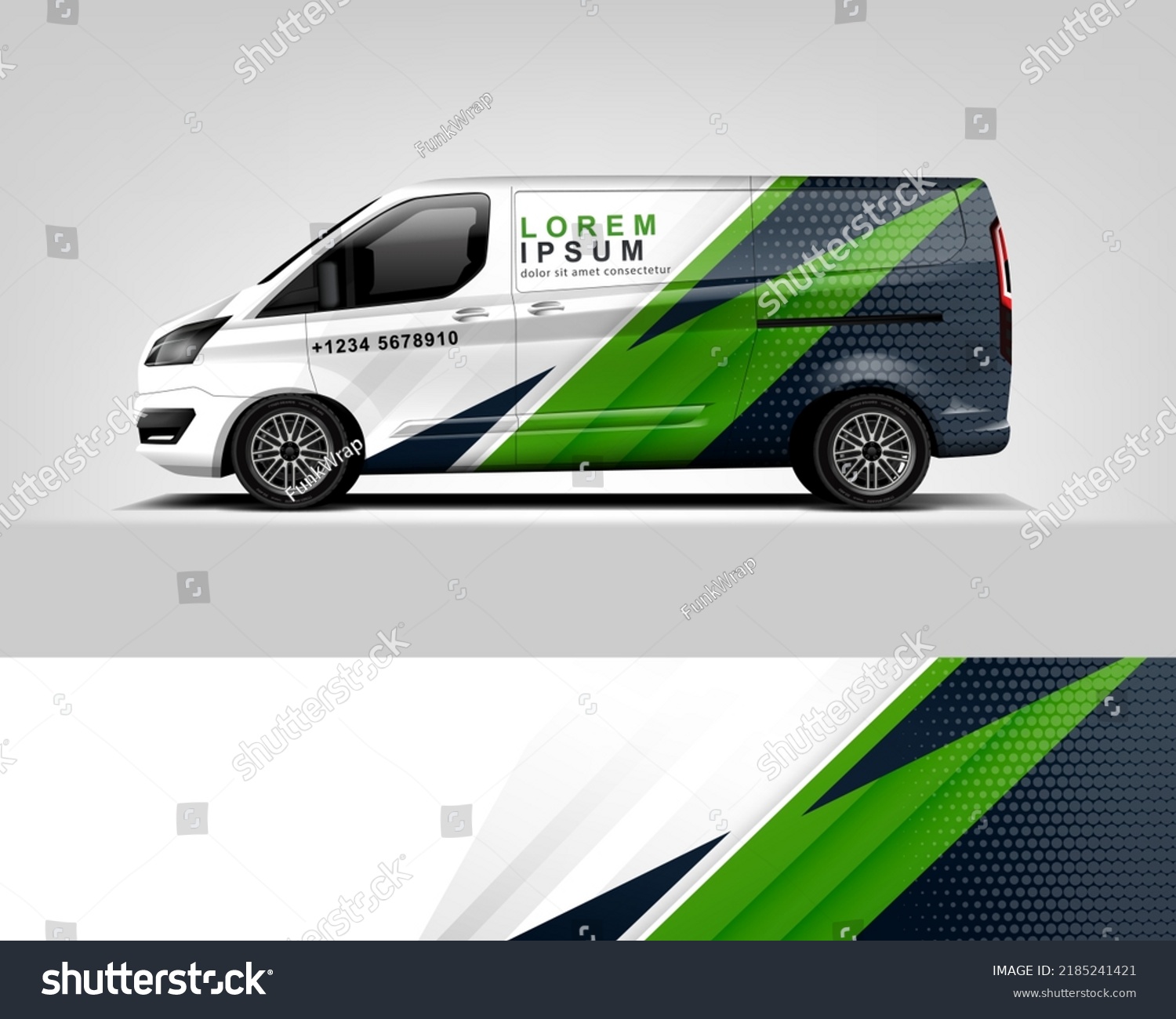 Red Van Wrap Design. Abstract geometric van wrap printable file eps10 dekal