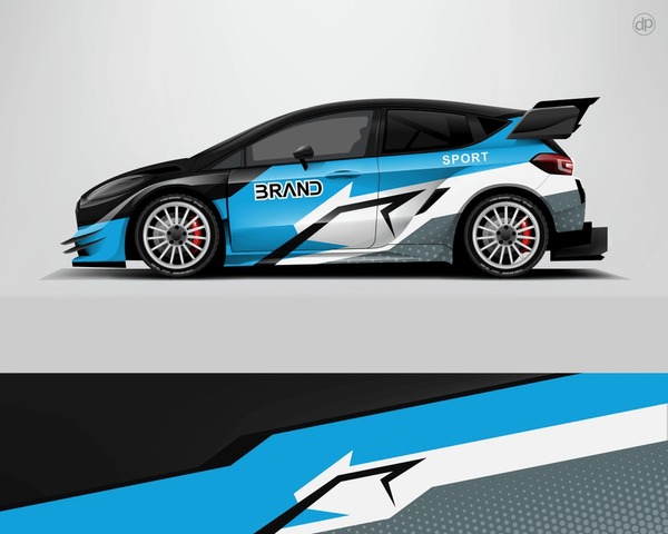 Car decal wrap design vector. Graphic abstract stripe racing background kit designs for vehicle, race car, rally, adventure and livery dekal
