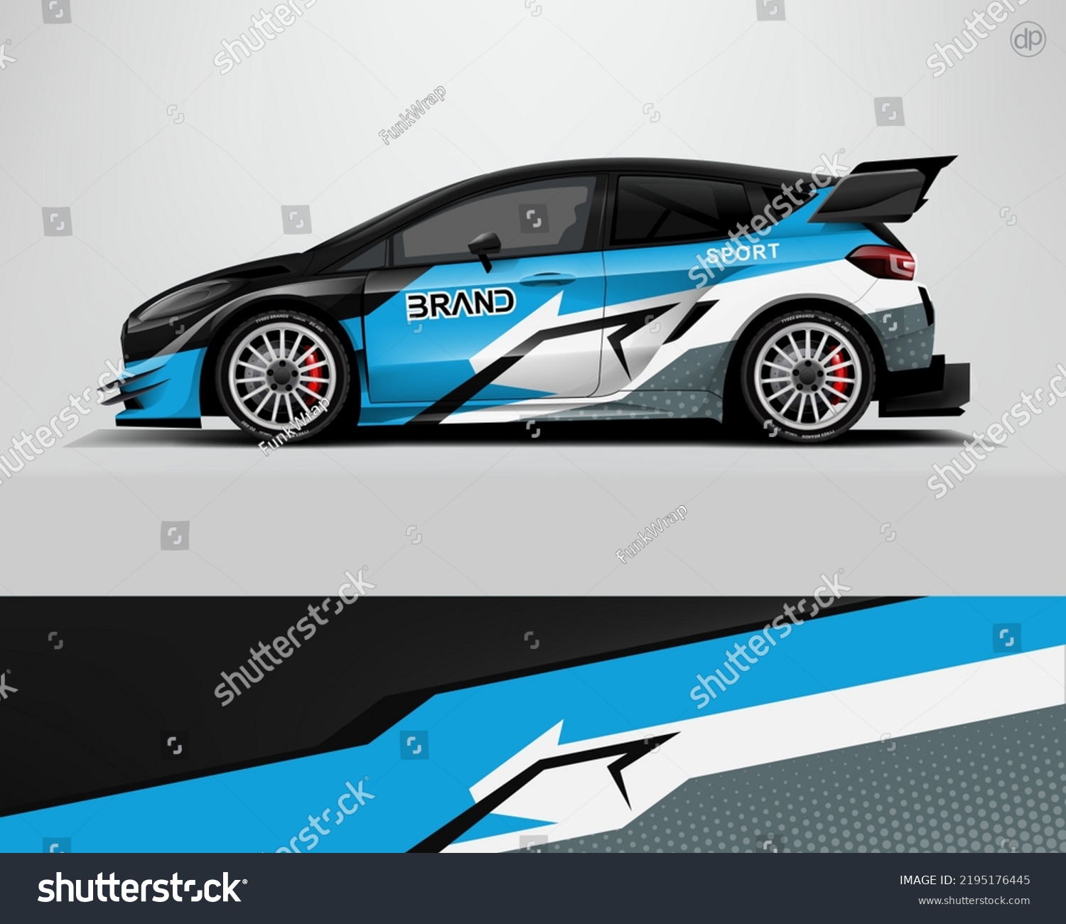 Car decal wrap design vector. Graphic abstract stripe racing background kit designs for vehicle, race car, rally, adventure and livery dekal