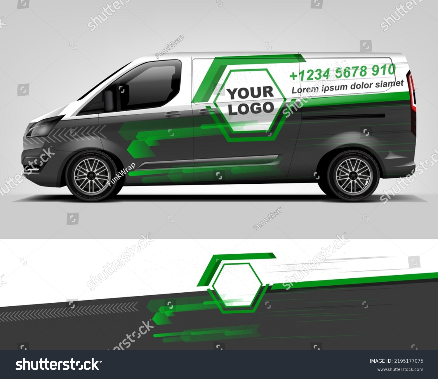 Red Van Wrap Design. Abstract geometric van wrap printable file eps10 dekal