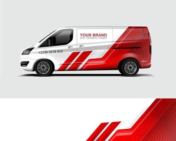 Car decal wrap design vector. Graphic abstract stripe racing background kit designs for vehicle, race car, rally, adventure and livery dekal