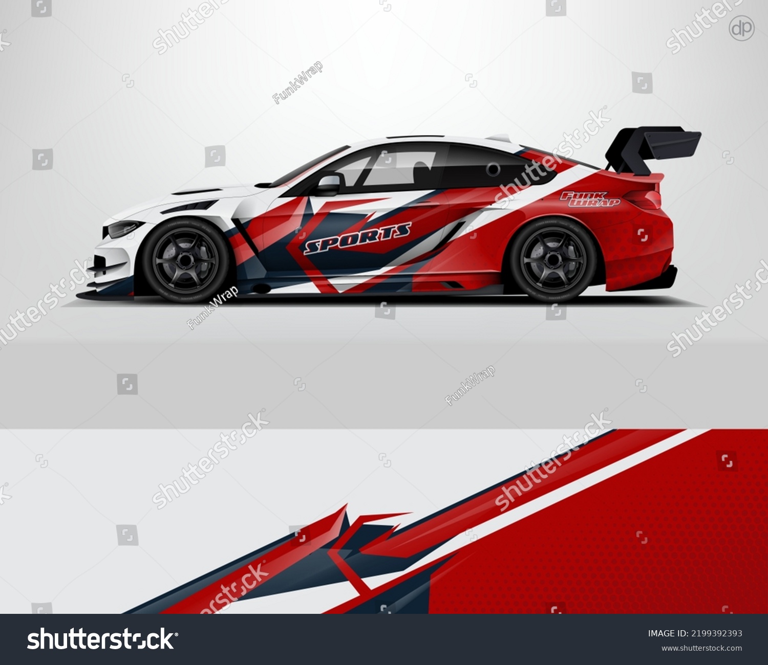 Car decal wrap design vector. Graphic abstract stripe racing background kit designs for vehicle, race car, rally, adventure and livery dekal
