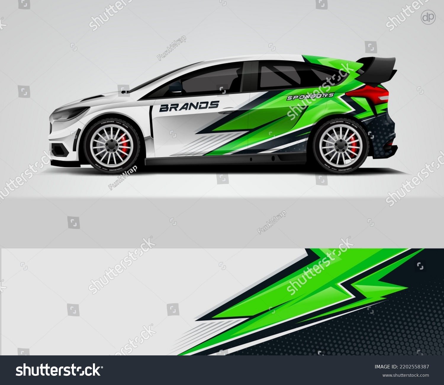 Car decal design vector. Graphic abstract stripe racing background kit designs for wrap vehicle, race car, rally, adventure and livery dekal