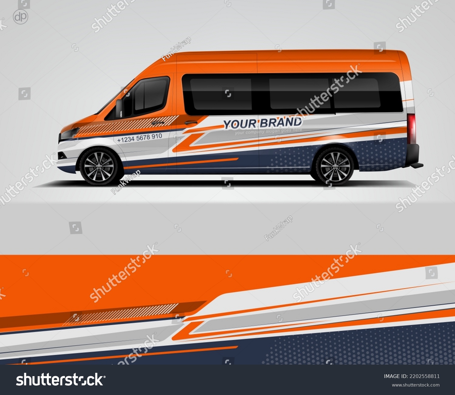 Car decal design vector. Graphic abstract stripe racing background kit designs for wrap vehicle, race car, rally, adventure and livery dekal