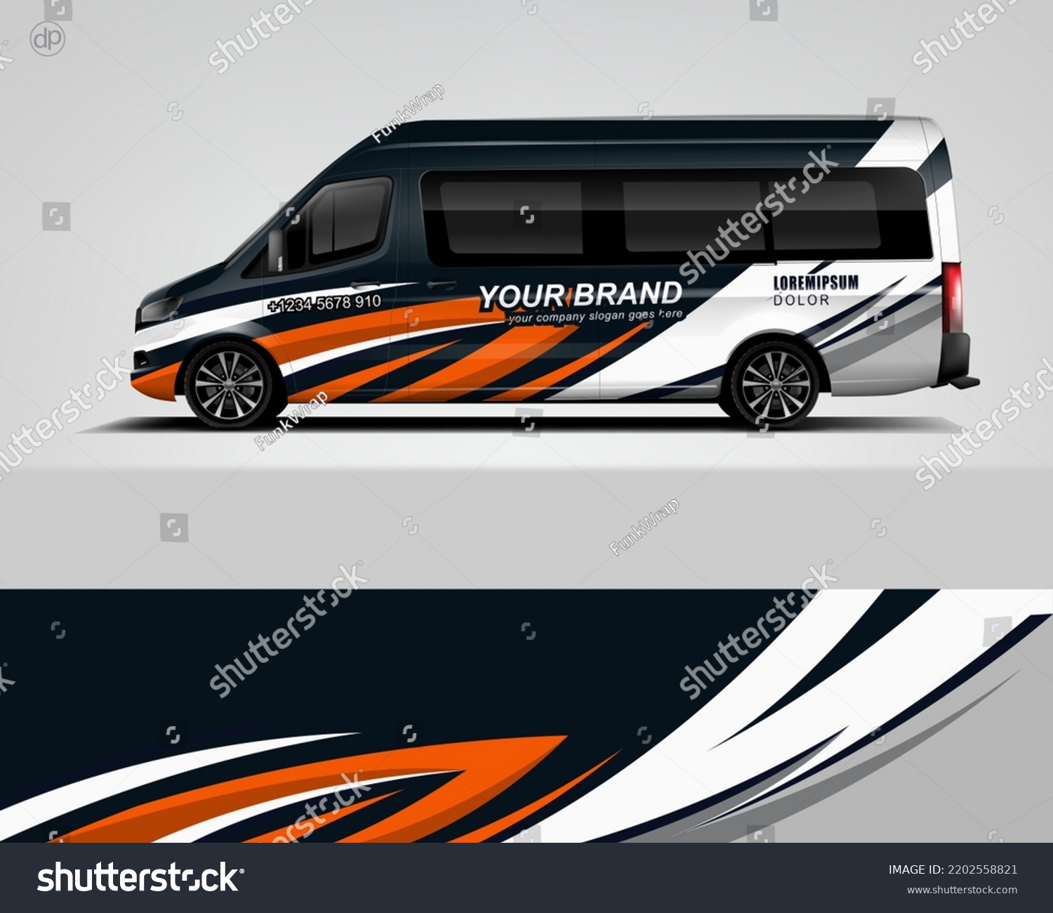 Car decal design vector. Graphic abstract stripe racing background kit designs for wrap vehicle, race car, rally, adventure and livery dekal