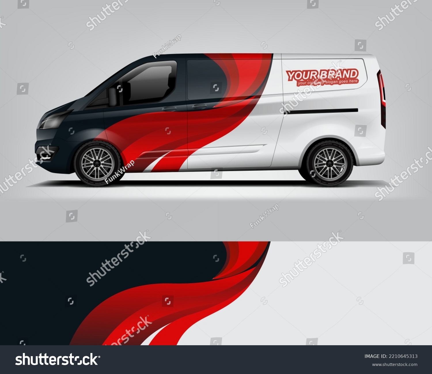 Car decal design vector. Graphic abstract stripe racing background kit designs for wrap vehicle, race car, rally, adventure and livery dekal