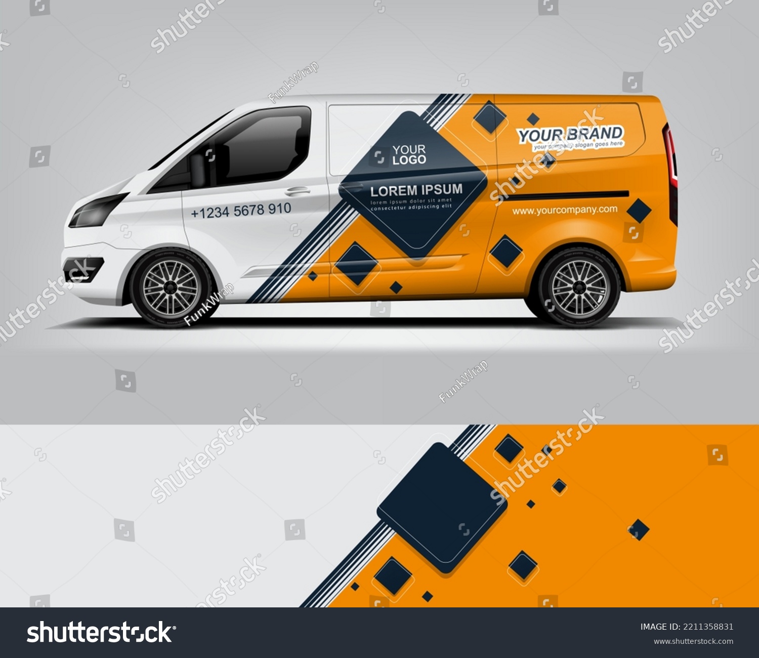 Car decal design vector. Graphic abstract stripe racing background kit designs for wrap vehicle, race car, rally, adventure and livery dekal
