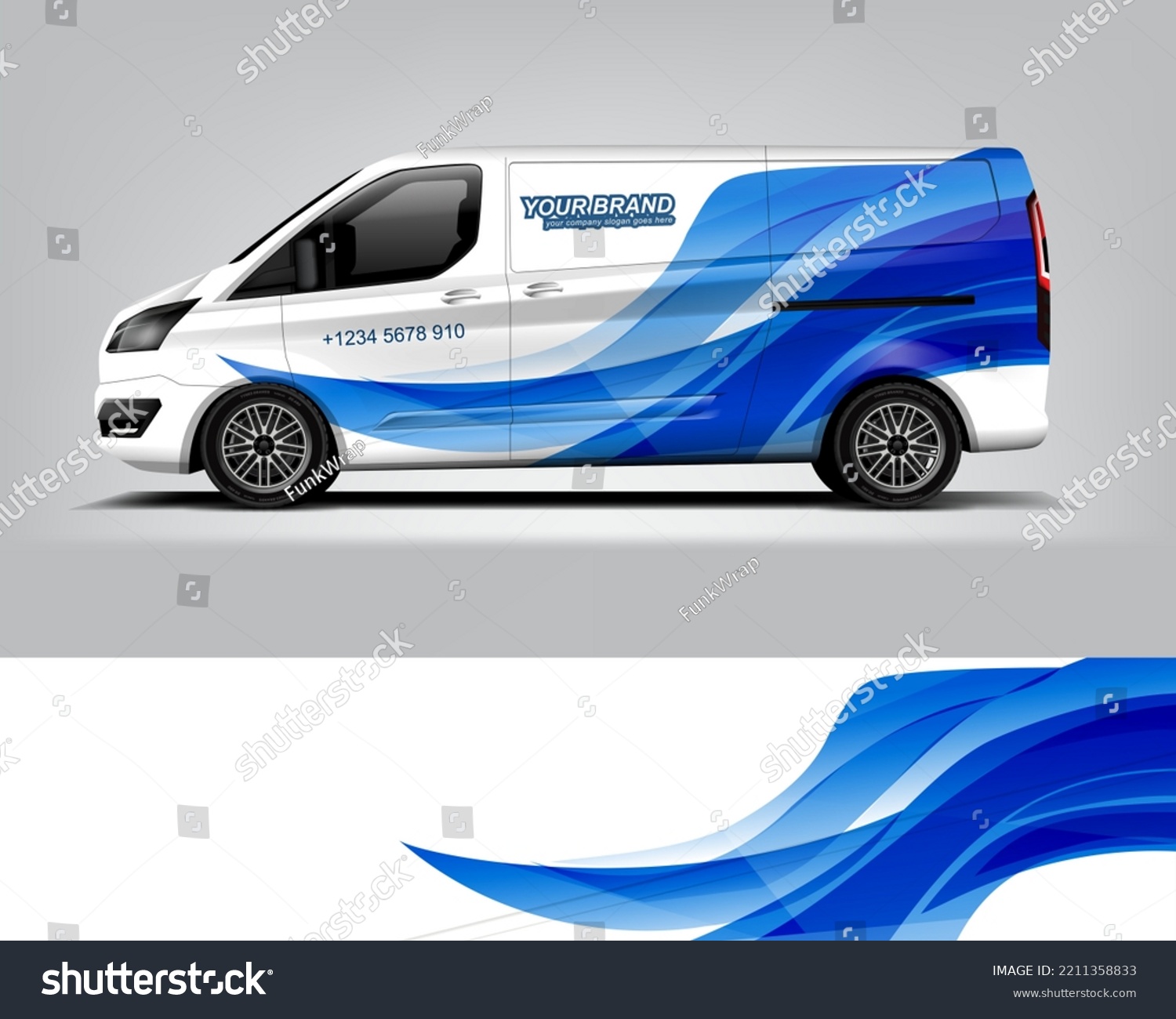 Car decal design vector. Graphic abstract stripe racing background kit designs for wrap vehicle, race car, rally, adventure and livery dekal