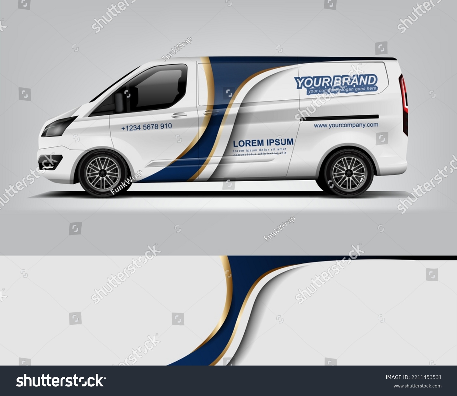 Car decal design vector. Graphic abstract stripe racing background kit designs for wrap vehicle, race car, rally, adventure and livery dekal