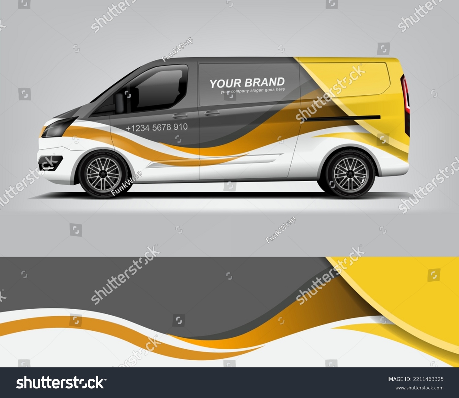 Car decal design vector. Graphic abstract stripe racing background kit designs for wrap vehicle, race car, rally, adventure and livery dekal