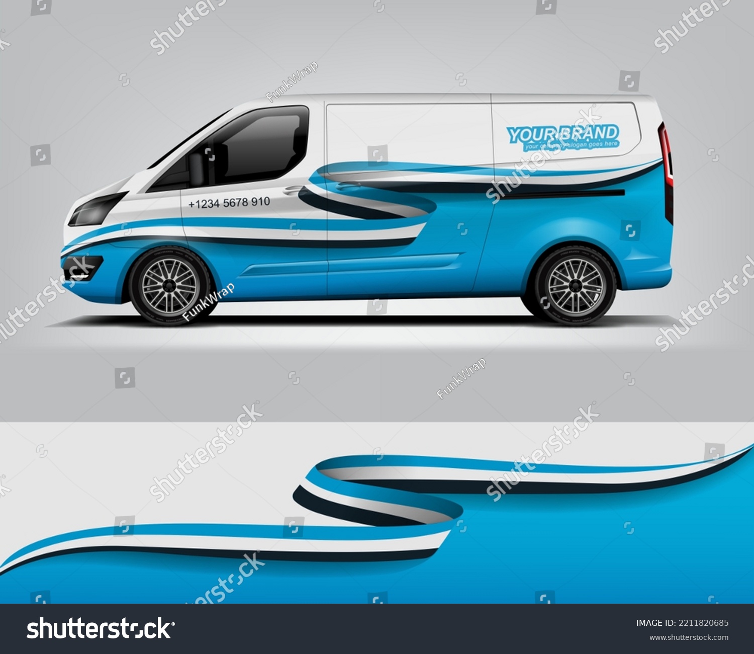 Car decal design vector. Graphic abstract stripe racing background kit designs for wrap vehicle, race car, rally, adventure and livery dekal