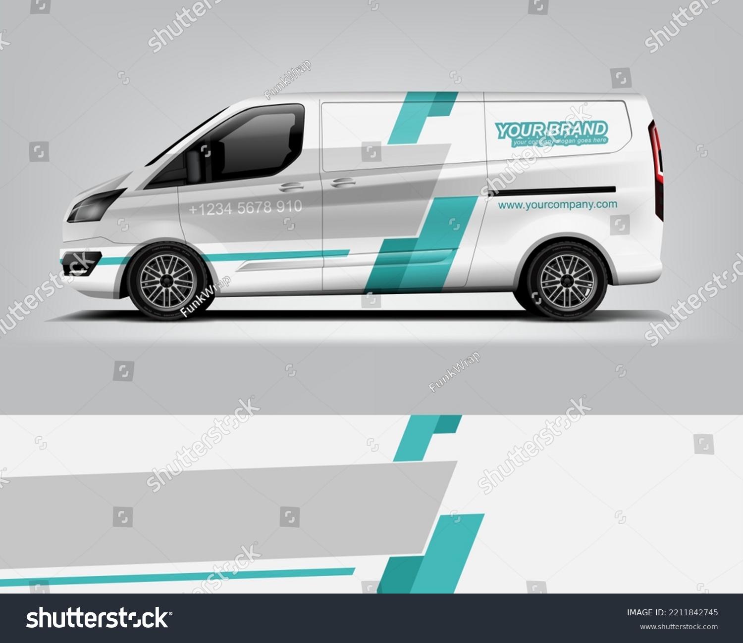 Car decal design vector. Graphic abstract stripe racing background kit designs for wrap vehicle, race car, rally, adventure and livery dekal