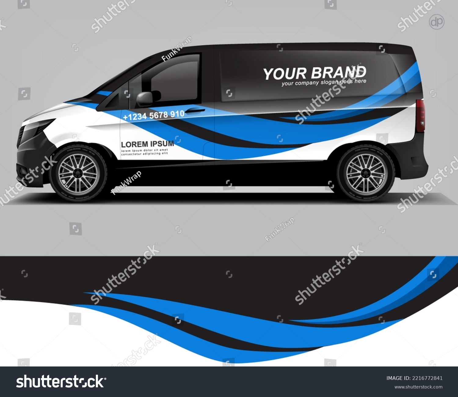 Car decal design vector. Graphic abstract stripe racing background kit designs for wrap vehicle, race car, rally, adventure and livery dekal