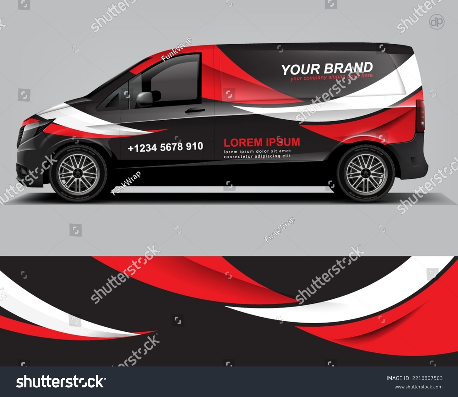 Car decal design vector. Graphic abstract stripe racing background kit designs for wrap vehicle, race car, rally, adventure and livery dekal