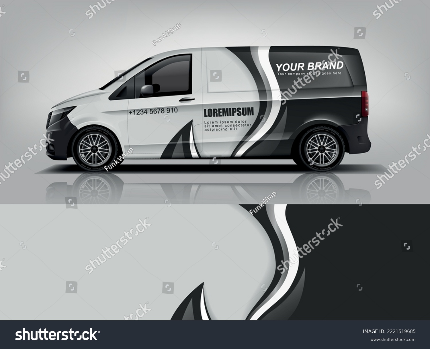 Car decal design vector. Graphic abstract stripe racing background kit designs for wrap vehicle, race car, rally, adventure and livery dekal