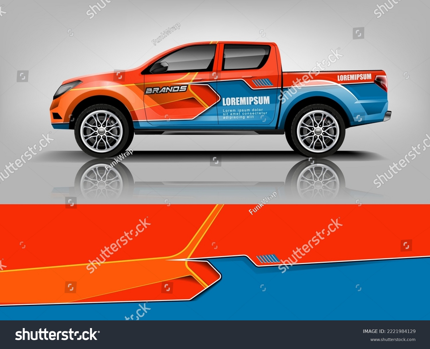 Truck wrap design. Modern eye catching printable design file.