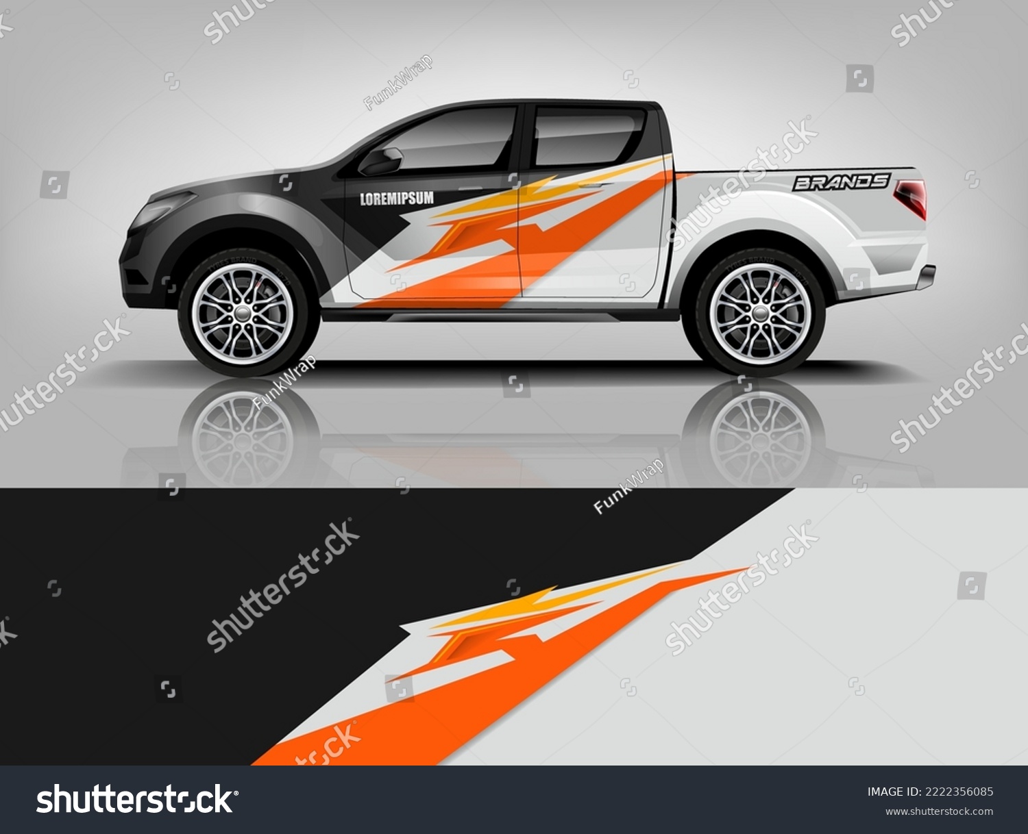 Truck wrap design. Modern eye catching printable design file dekal