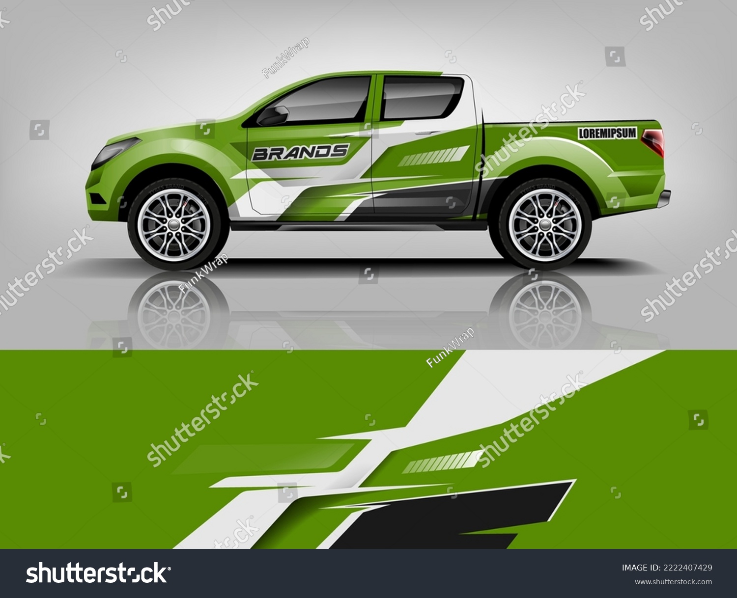 Truck wrap design. Modern eye catching printable design file dekal