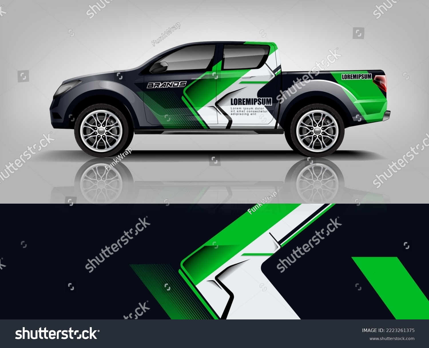 Truck wrap design. Modern eye catching printable design file dekal