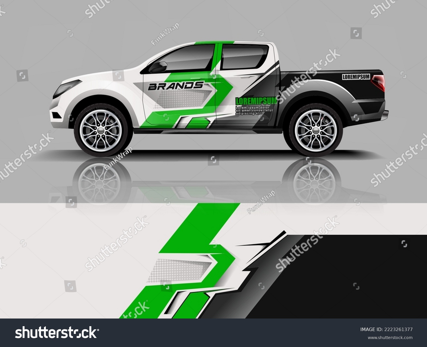 Truck wrap design. Modern eye catching printable design file dekal