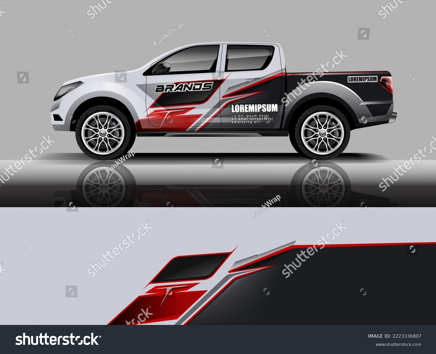 Truck wrap design. Modern eye catching printable design file dekal