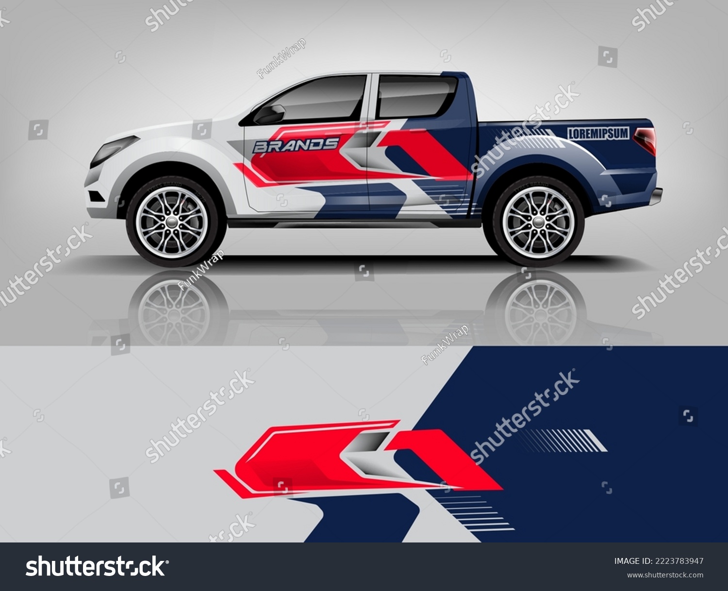 Truck wrap design. Modern eye catching printable design file dekal