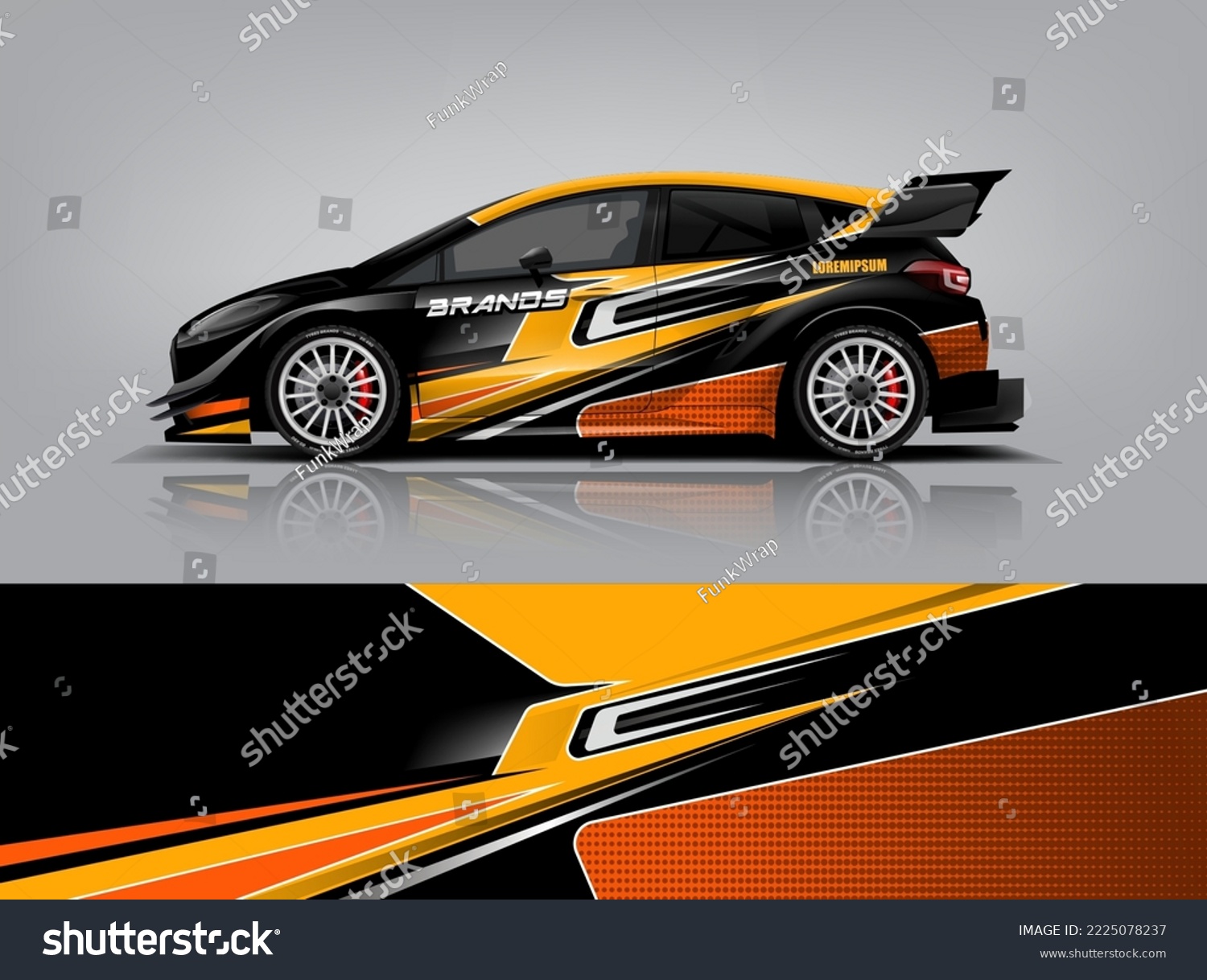 Car wrap livery design Racing sport car background printable file. dekal