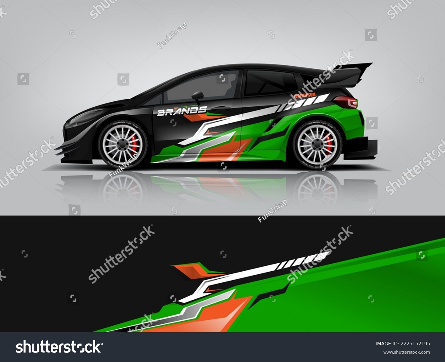 Car wrap livery design Racing sport car background printable file. dekal